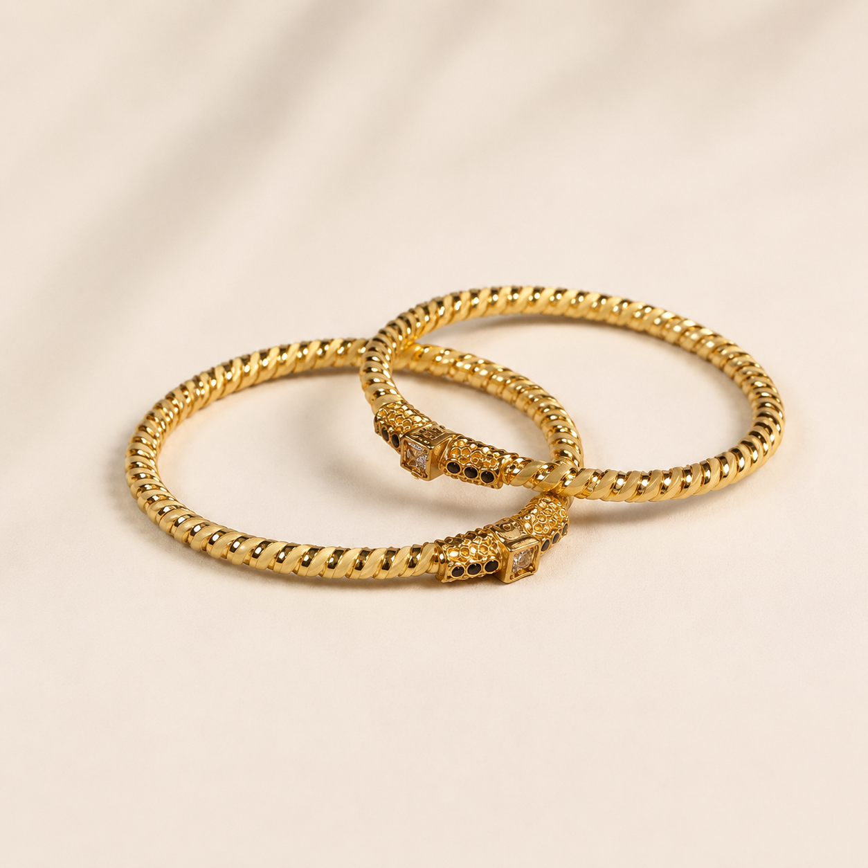 Classic Twisted Rope Statement Bangle Set